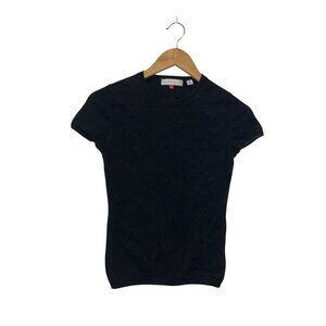 Uniqlo Black Short Sleeve 100% Cashmere Pullover Sweater Women's Size XS